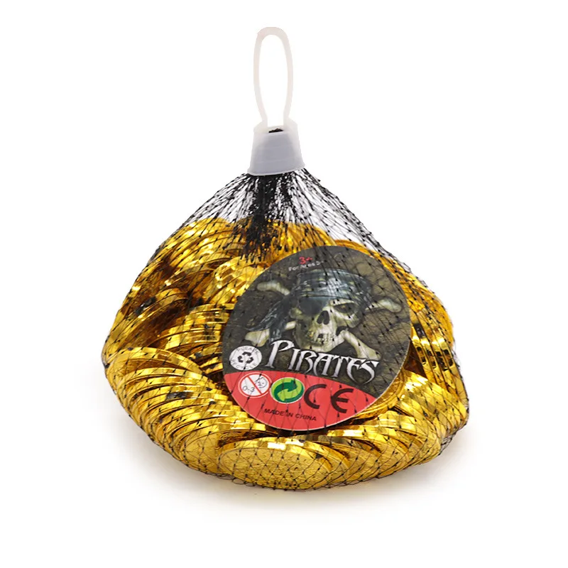 100 шт. Детские Пластиковые пиратские золотые монеты | Игрушки и хобби