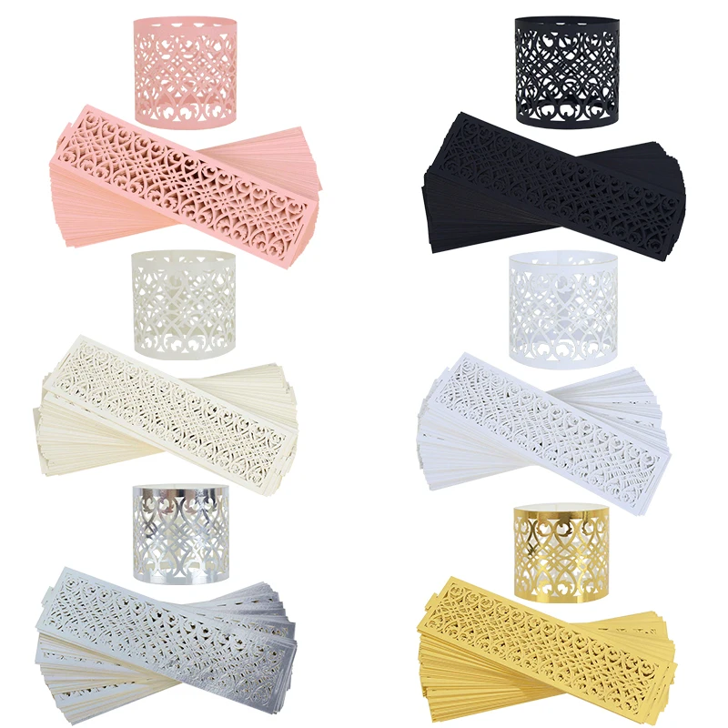 10/20Pcs Hollow Out Paper Napkin Ring Buckles Towel For Birthday Wedding Home Party Table Holder Decor Desktop Craft | Дом и сад