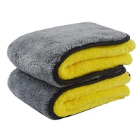 1000gsm plush microfiber car washing towel double side high quality micro fiber dying car cleaning towel 40cmx40cm 2 pack