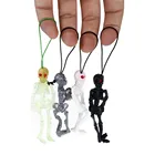 2 шт.лот, резиновые игрушки scaryskull, светящиеся в темноте мини-украшения со скелетом