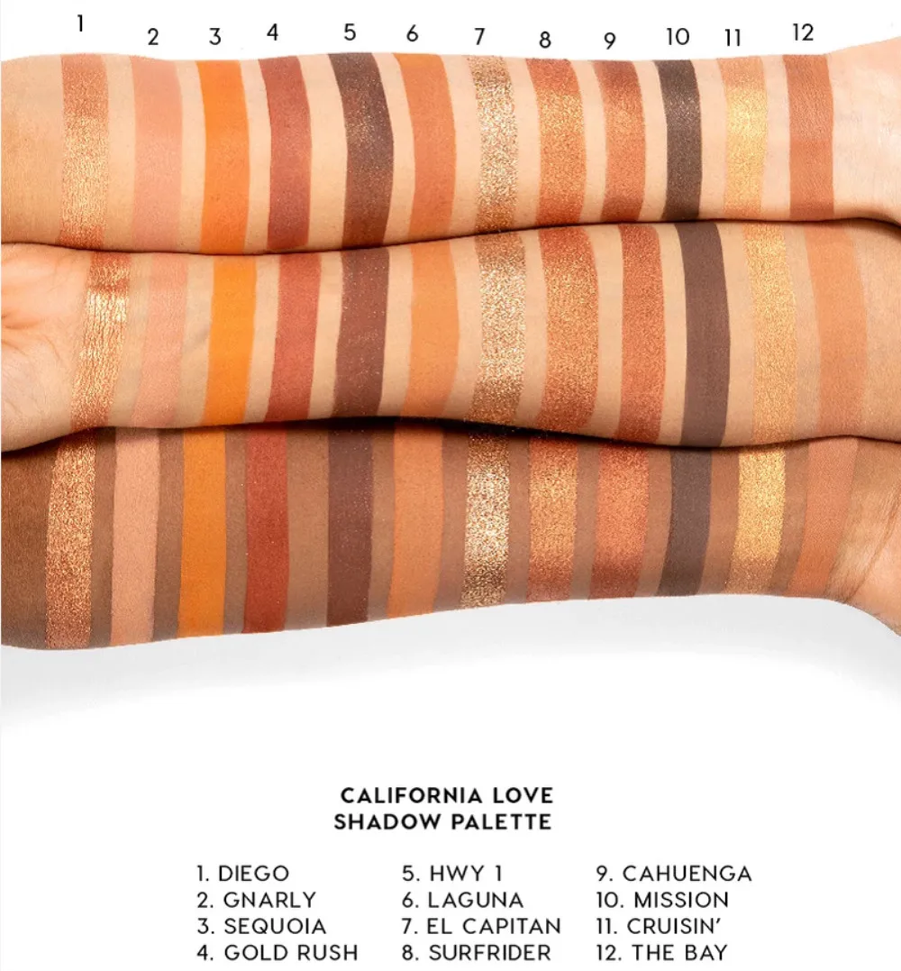 Палитра теней colorpop 12 цветов california love
