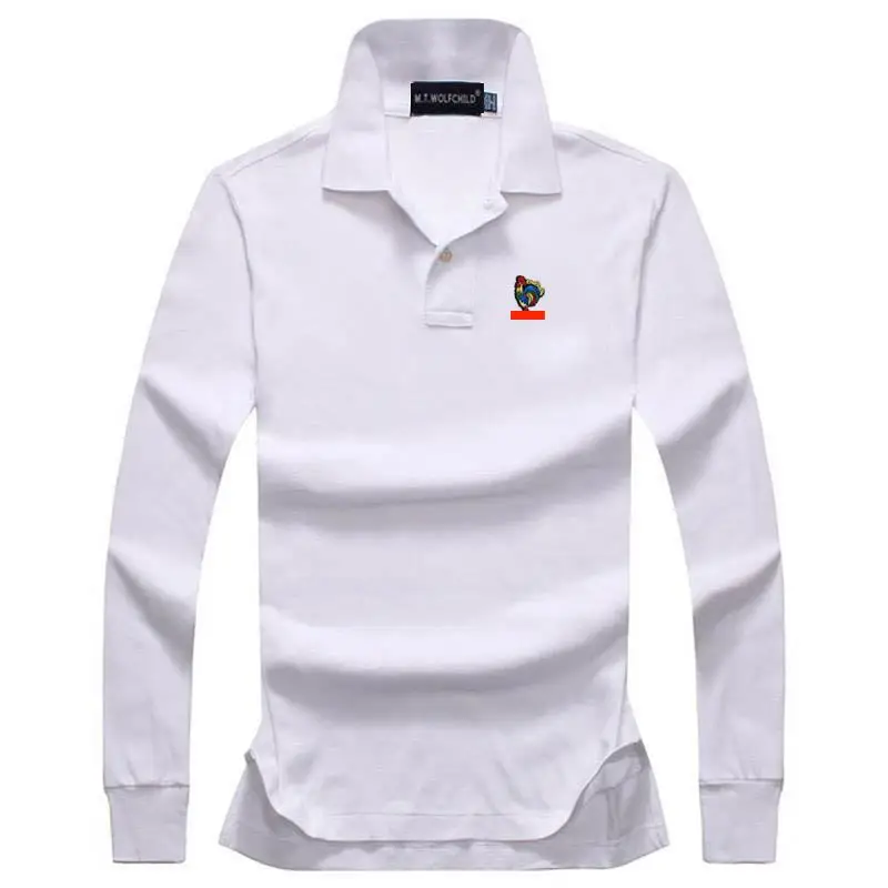Мужские рубашки поло с длинным рукавом высшего качества весна осень 2020 100% хлопок