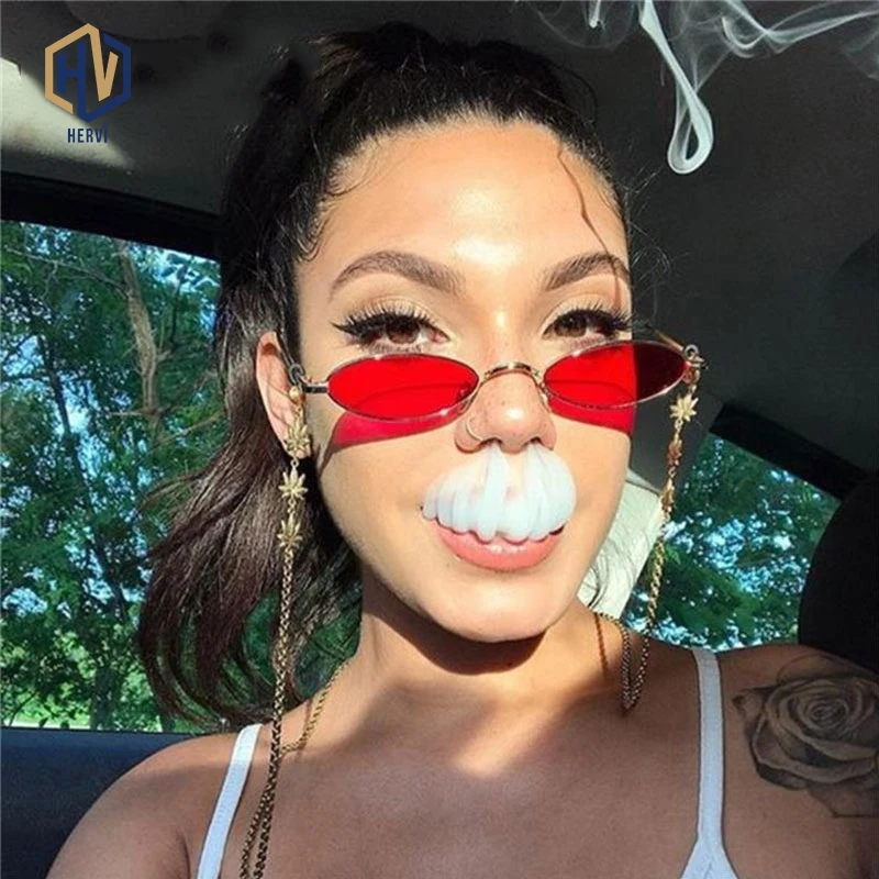 90s красные очки узкие маленькие круглые солнцезащитные винтажные брендовые