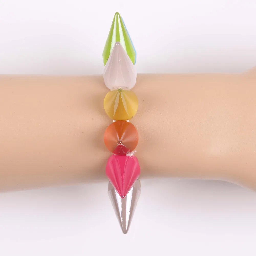 Модные корейские Стрейчевые браслеты с шипами украшения заклепками для девочек