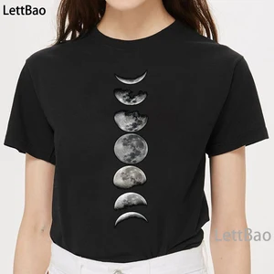 Women's T-shirt 2020 New Moon Planet T Shirt Women Vintage Aesthetic Harajuku Women's Clothing Ulzzang Funny Graphic Top Women 10 item image