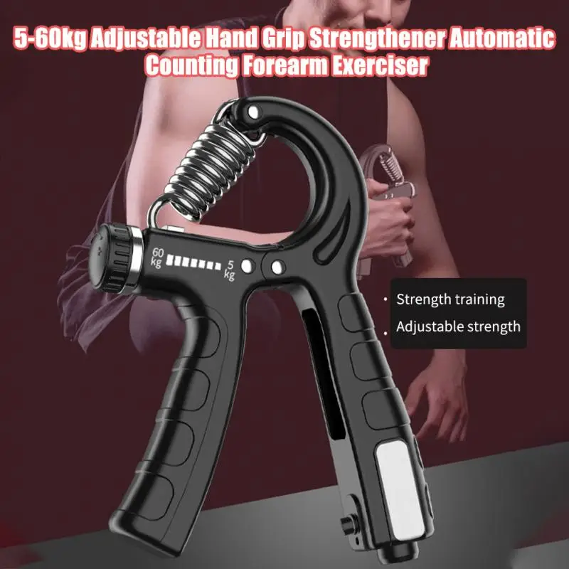

5-60kg R-shape Carpal Expander Finger Trainer Home Gym Adjustable Hand Grip Strengthener Forearm Exerciser Automatic Counting