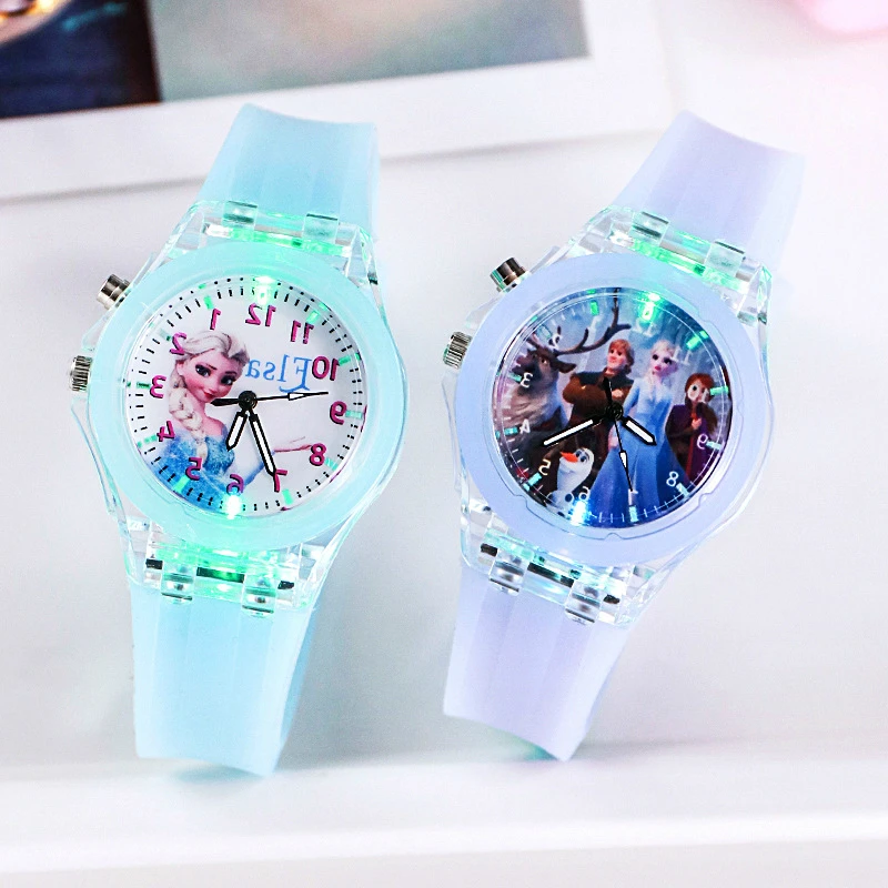 Модные часы Холодное сердце принцессы Aisha Anna наручные детские светящиеся подарок