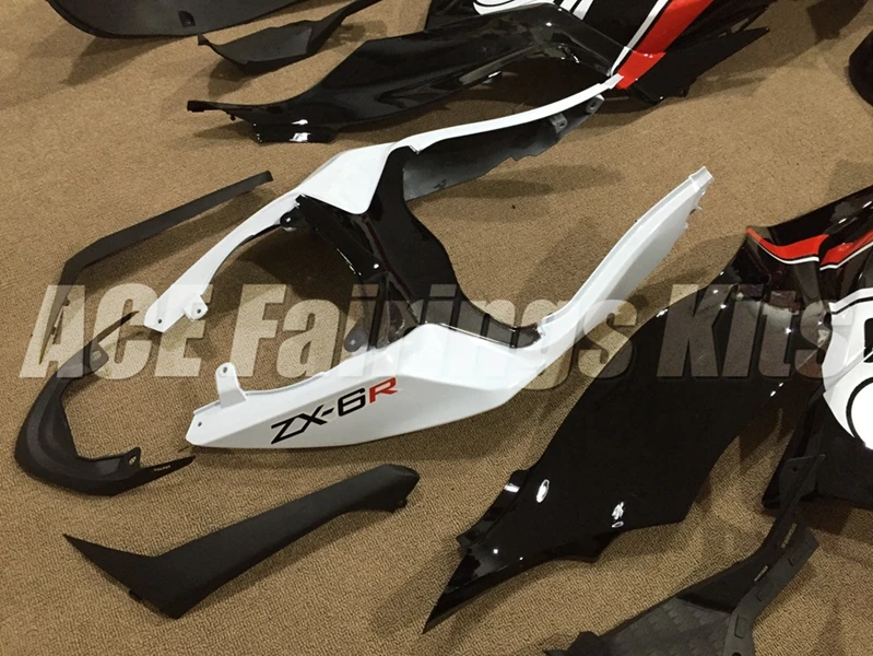 

New ABS whole Fairings kit Fit for Kawasaki ZX6R 2013 2014 2015 2016 2017 2018 ZX-6R Ninja 636 599 bodywork set Red white black