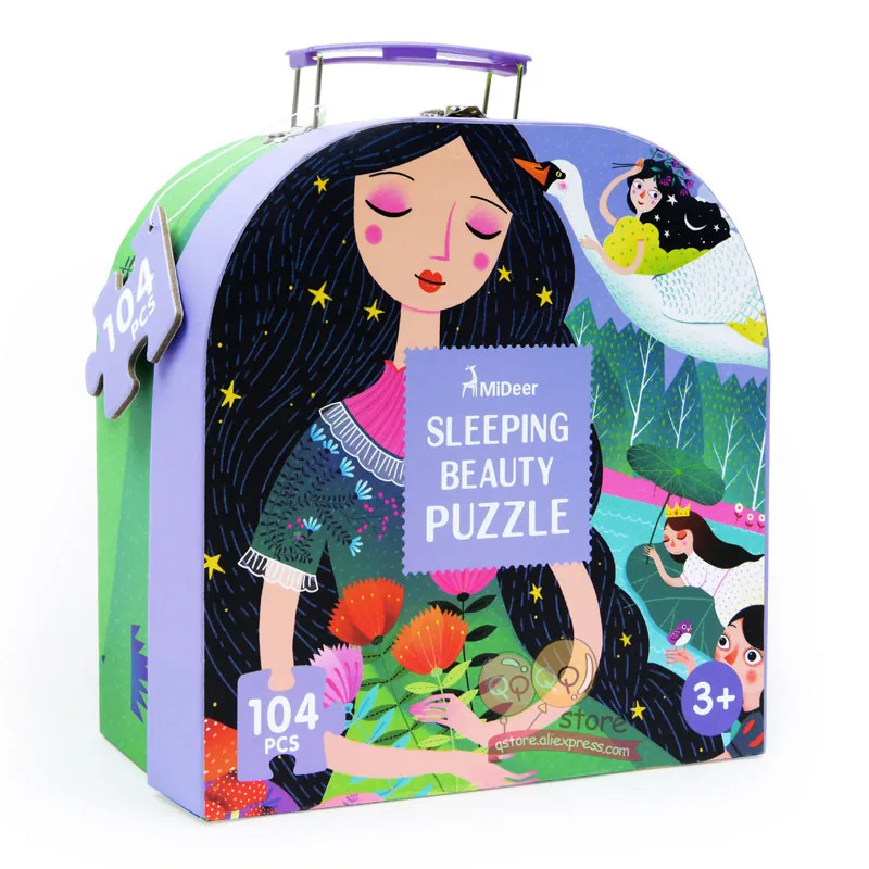 Sleeping Beauty MiDeer, детский Большой набор паззлов, 100+ шт, детские игрушки, динозавр, сказка Спящая красавица, развивающие игрушки для детей, подарок - Цвет: Sleeping Beauty