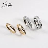 joolim high end pvd press set process zirconia rings for women stainless steel jewelry wholesale