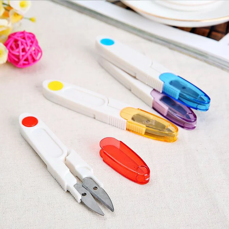

1Pc Needlework Scissor DIY Cross Stitch Sewing Scissors with Cover School Office Cutter Supplies Sewing Trimmer Tools