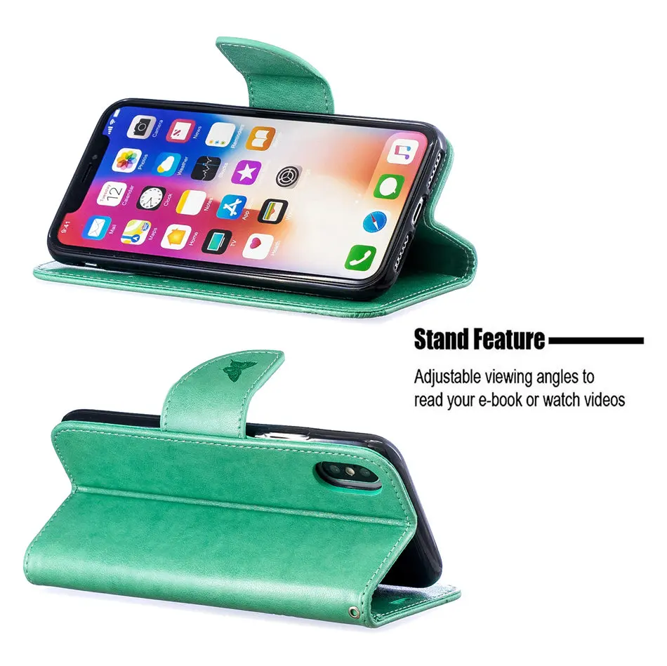 Милая рамка с медвежонком, кожаные флип-Чехлы для Apple iPhone 7, 8 Plus, 6 S, 5S, SE, книга, Fundas, слот для карт, кошелек, капа, сплошной цвет, P07F