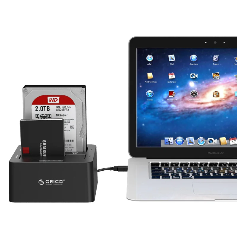 Док-станция ORICO 2,5 3,5 Dual Bay USB 3,0 на SATA HDD SSD чехол для жесткого диска инструмент Бесплатный Дубликатор 24 ТБ для Windows Mac OSX9.1