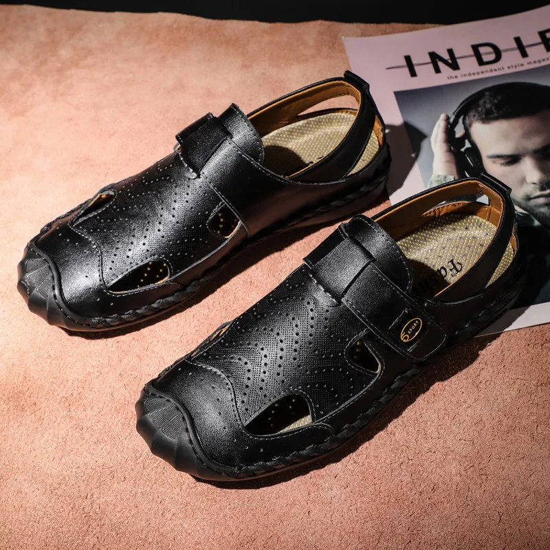 

Outdoor Shoes Men Light Flat Men's Sandals High Quality Fashion Soft Summer Casual Wear-resistant Breathable Simplicity