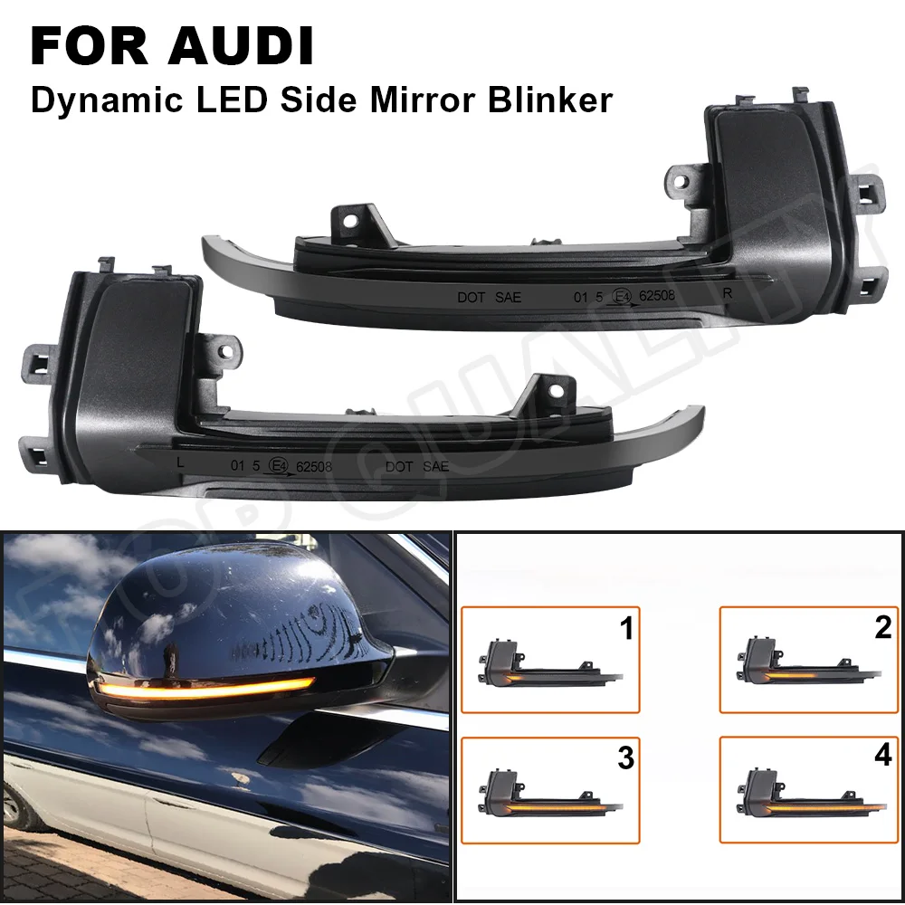 

2Pcs LED Dynamic Side Mirror Light Indicator Blinker Turn Signal Lamp For Audi A3 8P A4 S4 RS4 B8 A5 S5 RS5 Side Indicator Lamp