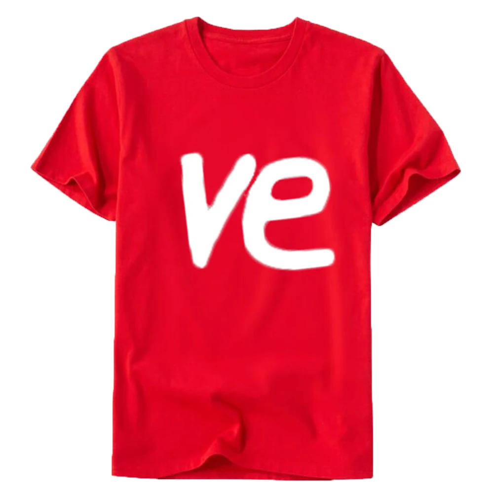 

2021 New Top Tees Cotton LO VE Red Basic High Quality T-shirts Female Casual Tops Men Women Lovers Couple T-shirts Soft Comfort