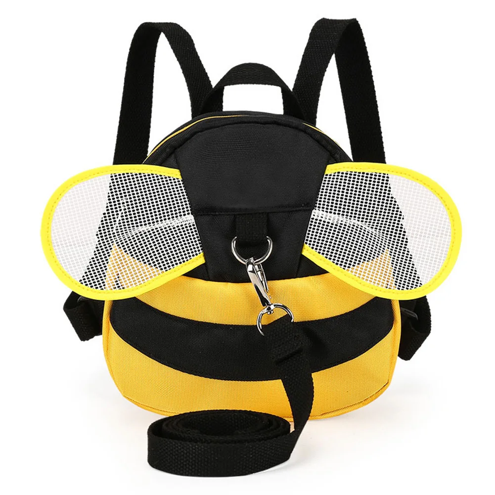 

With Harness Toddler Cute Bee Mini Kids School Bag Safety Walking Rucksack Anti-lost Cartoon Backpack