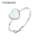 Женское Обручальное Кольцо PAG  MAG, кольцо из стерлингового серебра 925 пробы с разноцветным сердцем и огненным опалом, очаровательное ювелирное изделие
