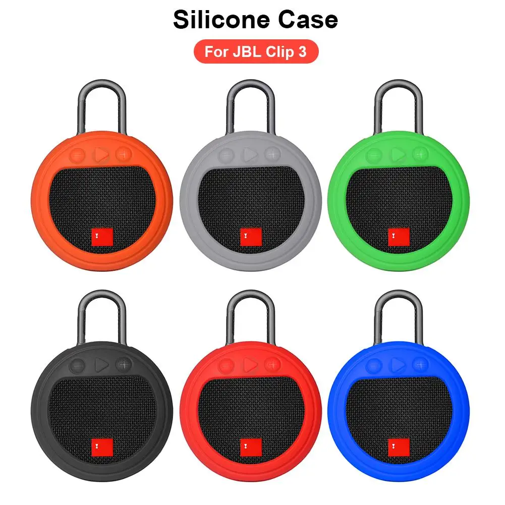 

Protective Silicone Shockproof Case Anti-scratch Durable Stand Up Carrying Case Sleeve For Bluetooth Speaker JBL Clip 3