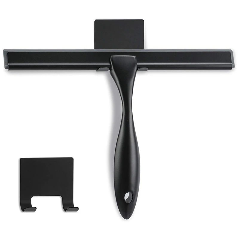 

Скребок для душа, 10-дюймовый матовый черный скребок, универсальный скребок из нержавеющей стали для ванной комнаты, дверей душа, зеркал