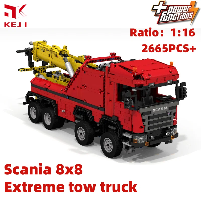 KEJI RC Scania 8x8 Экстремальный буксировочный грузовик фотоспасательный автомобиль с