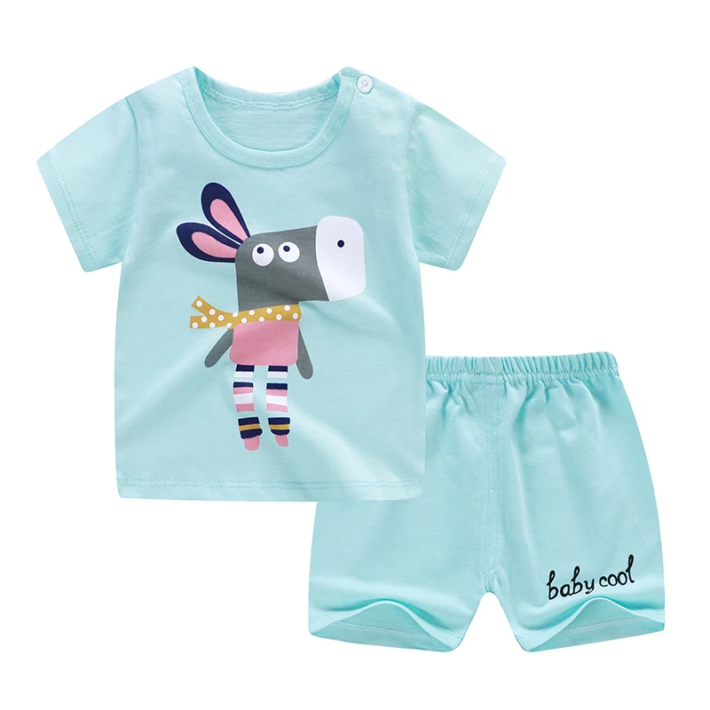 T-Shirt+Short Pants Baby Boy Girls Cotton Kids Clothing Sets Clothes Outfits Bebes Suits 12M to 5 Years Old 2 PCS Set | Мать и ребенок