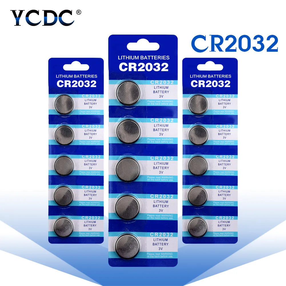 

YCDC 5-50Pcs 3V CR2032 Button Cell Batteries Lithium Disposable Battery 5004LC ECR2032 DL2032 KCR2032 EE6227 for Watch Remote