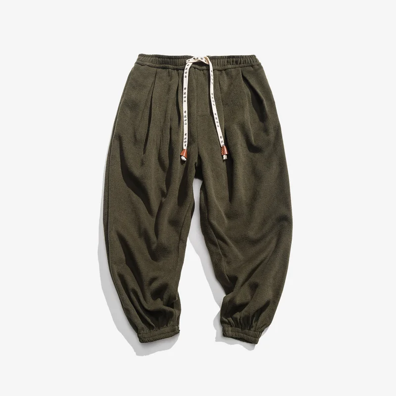 Liketkit Winter Casual Harem Pants Men 2019 Chinese Traditional Solid Thick Jogger Male Baggy Loose Lantern Trousers | Мужская одежда