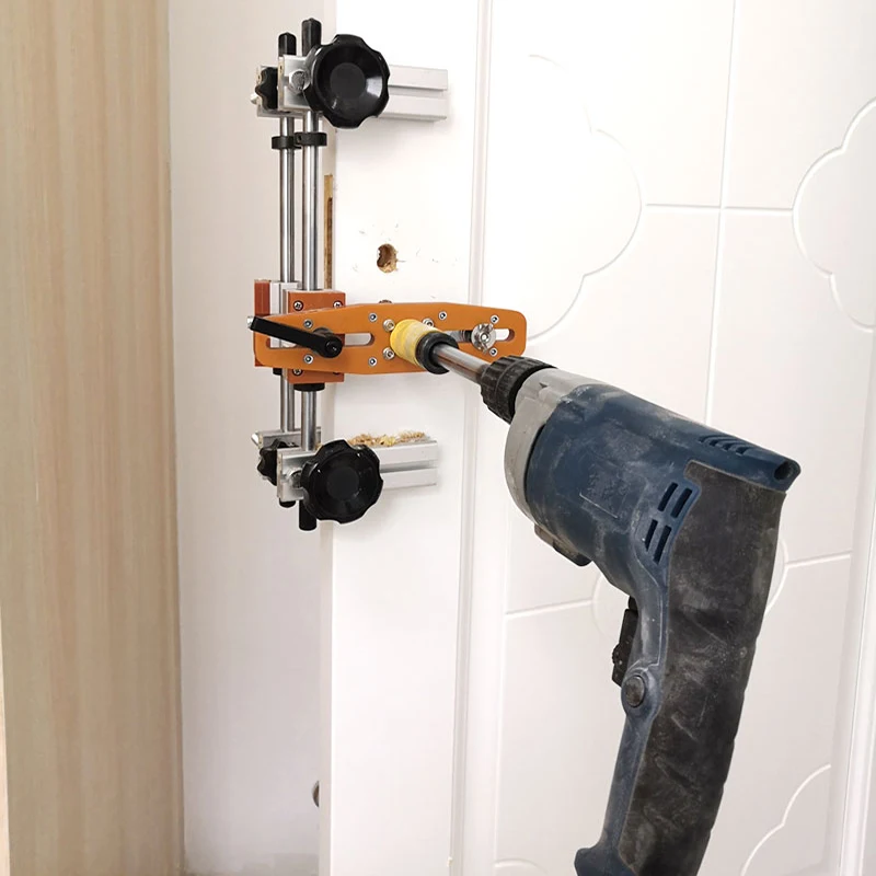 

Wooden Door Slotter Slotting Machine Door Mortise Jig Front Side Slotting Doorlock Mortising Template Jig W/ Cutter 17/22/25