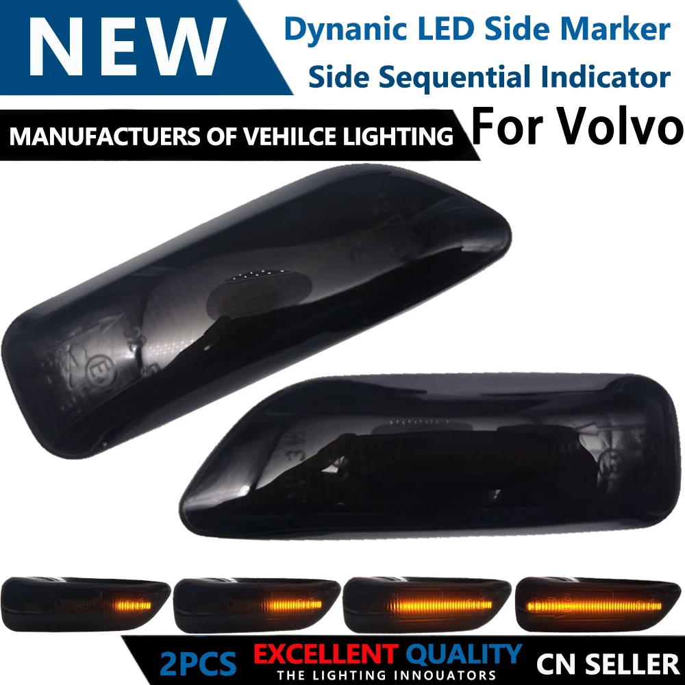 

Для Volvo V70 S60 S80 XC70 XC90 2000-2009 2 шт. светодиодные динамические Передние боковые габаритные огни указателя поворота светильник 3072264