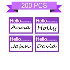 2X3 дюйма Здравствуйте, Меня зовут наклейкизначкиименные ярлыки отлично подходят для детей, школы, сотрудников, встреч, набор из 200 (фиолетовый)
