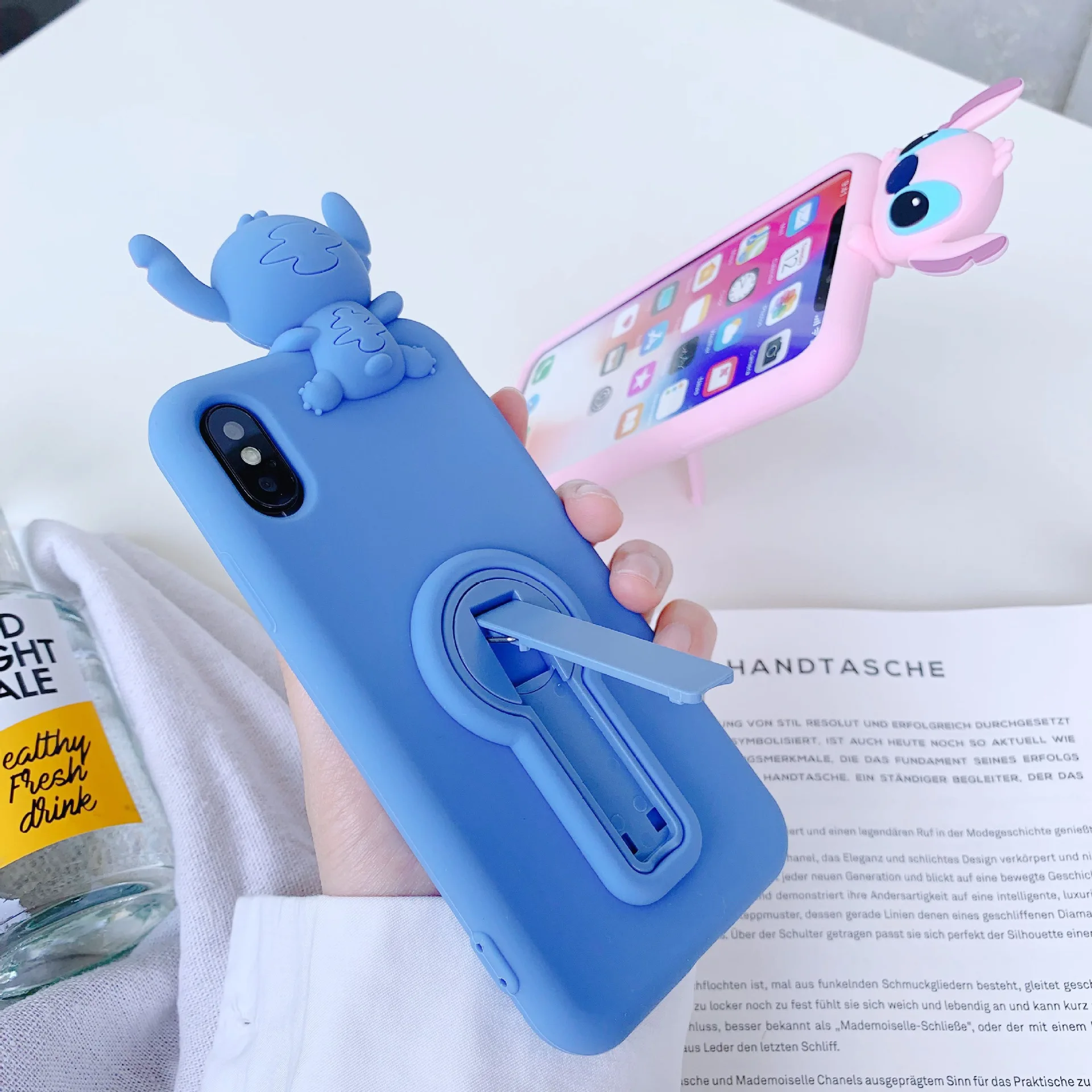 Милый мультфильм 3D стежка Поддержка чехол для iPhone X Xs XR Xsmax 7 Puls 6 6S 8 Чехлы роскошный