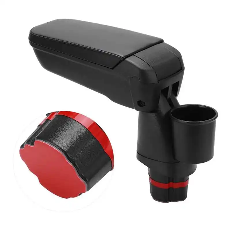 Автомобильный черный чехол для центрального подлокотника с держателем стакана