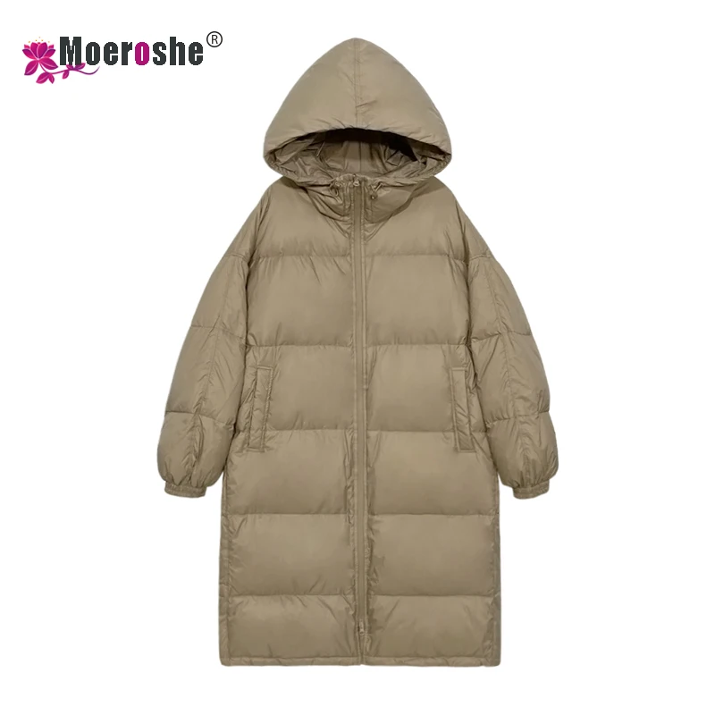 Long Over The Knee Down Jacket Women 2021 New Winter Thick Down Hooded COAT High-quality Cold Protection Loose Down Bread Coat