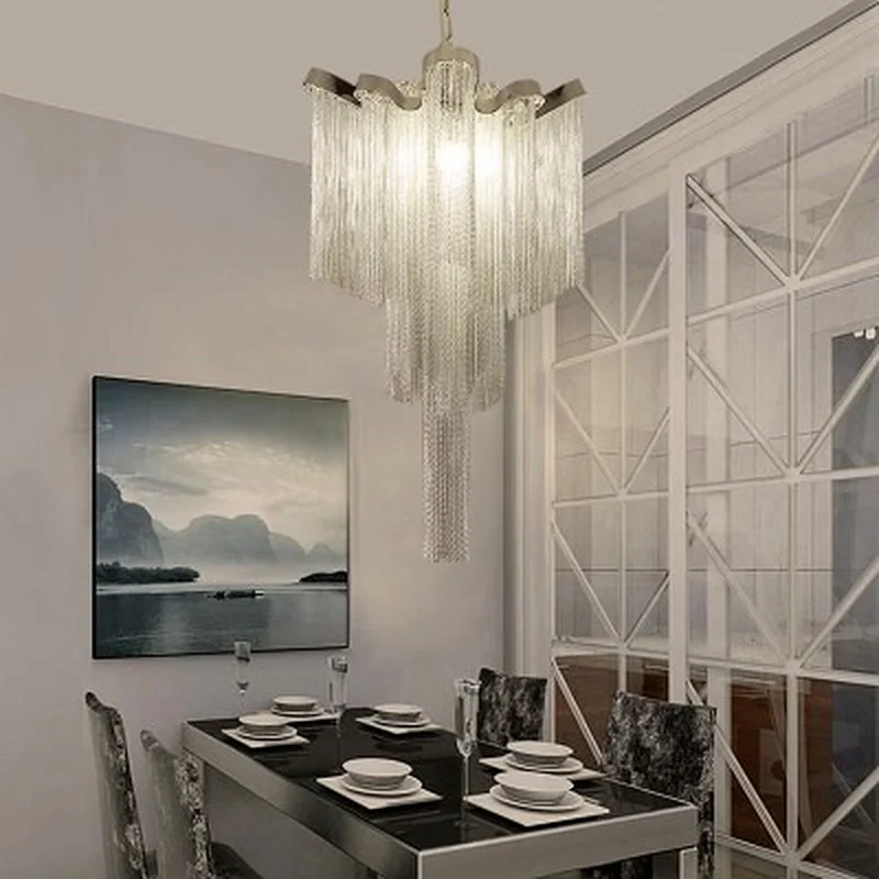 Modern Aluminum Pendant Lamp Luxury Chains G9 Base Indoor Hanging Lights For Bar Dining Room Living Bedroom(DQ-50) | Лампы и освещение