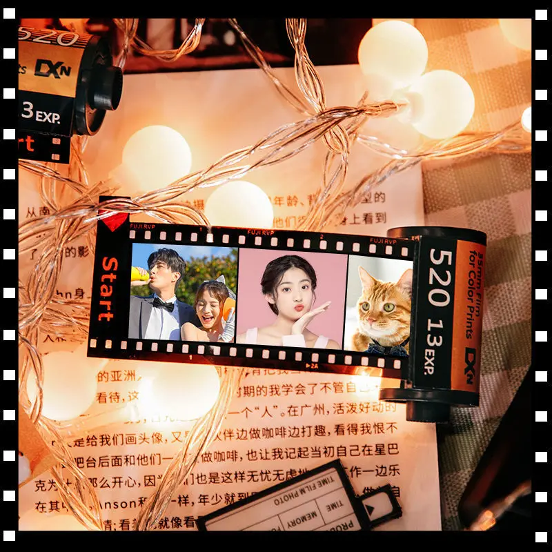 

Personalized Keychains With 10 Photos Custom Camera Film Roll Keychain
