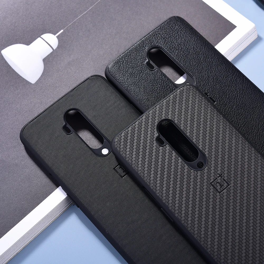 Oneplus 7T Pro Чехол из углеродного волокна Кожаный жесткий ударопрочный чехол с