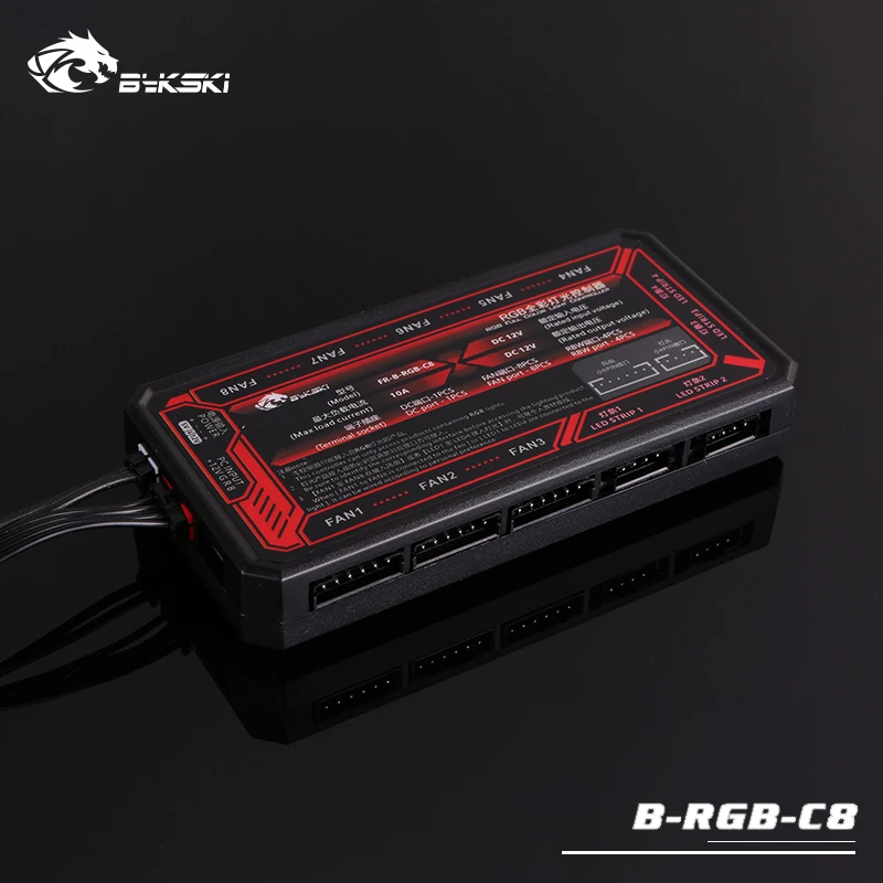 Bykski B-RGB-C8 RGB(12v 4pin) Контроллер освещения 8+ 4 интерфейсов для всех систем освещения Bykski
