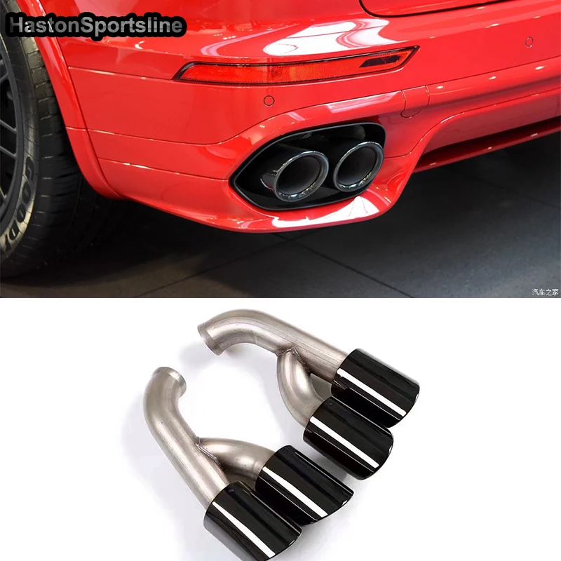 

GTS Style Black Tail Exhaust Tips Muffler Pipe for Cayenne 2015-2017 Car Accessories