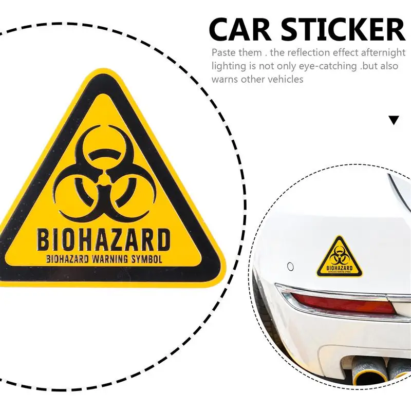

1pc Unique Car Decal Biohazard Car Sticker Aluminum Car Warning Sticker