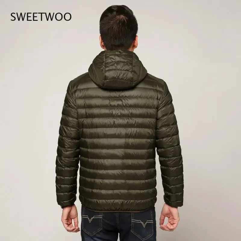 Men's All-Season Ultra Lightweight Packable Down Jacket Water and Wind-Resistant Breathable Coat Big Size Men Hoodies Jackets