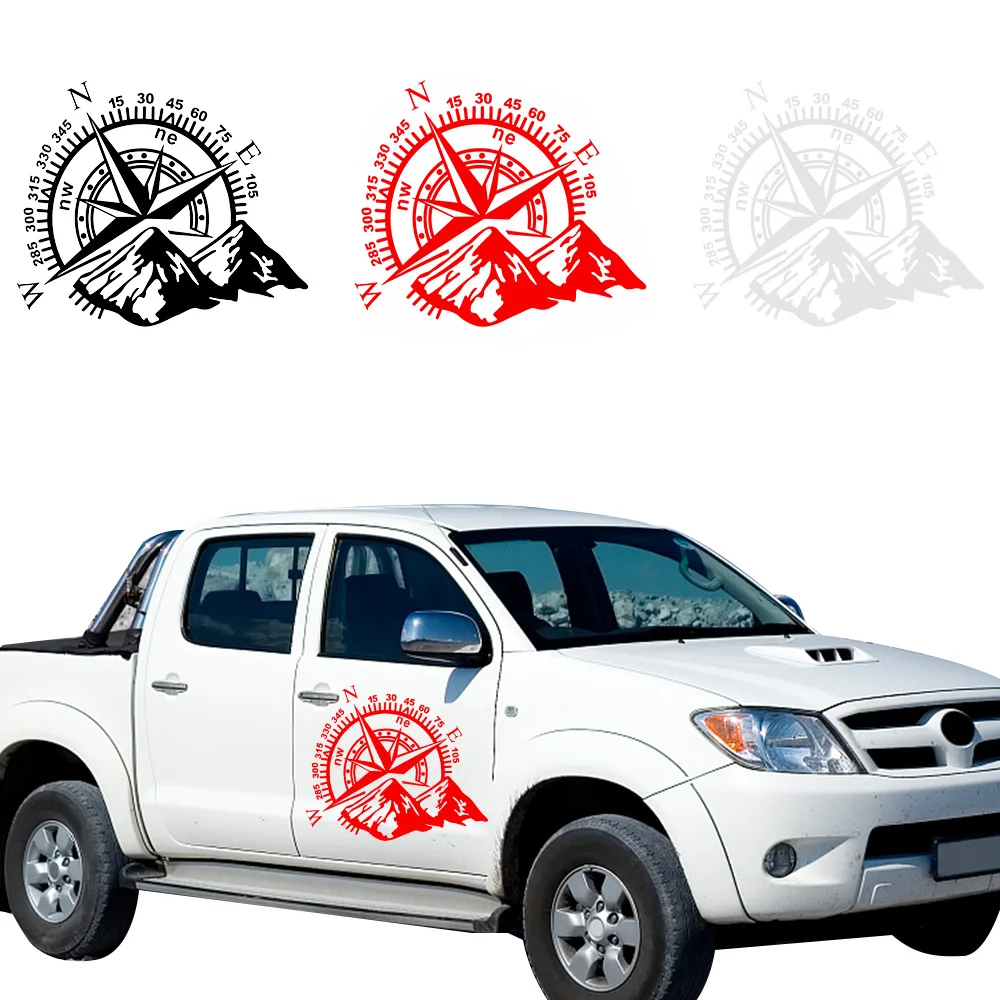 

Car Sticker 60*50cm Funny Vinyl Car-Styling Decals Art Design Off-road Mountain Compass For Auto Window Motorcycle Decor