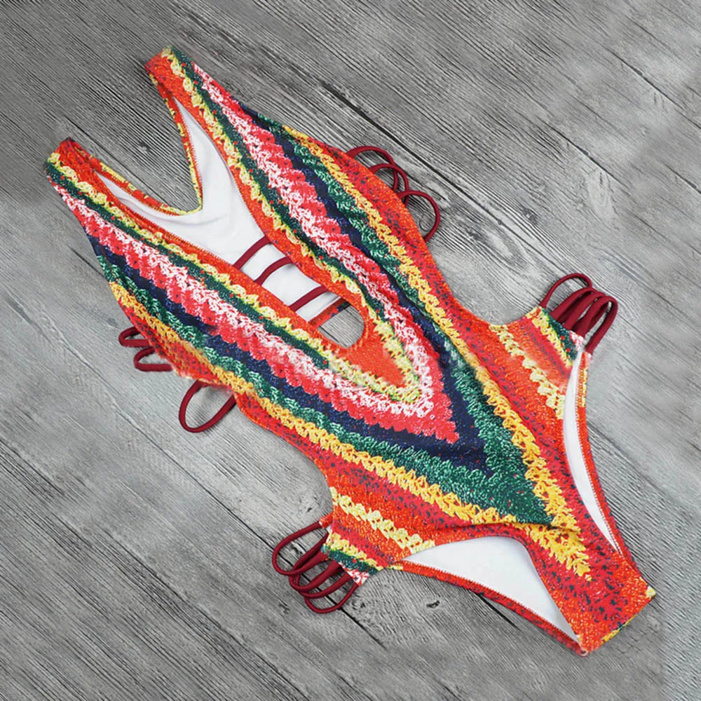 Купальники для женщин Большие размеры Одна деталь Монокини Пуш-Ап купальник