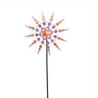 garden decoration kinetic chimes with stake wind spinner catcher rotation style removable unique new outdoor metal iron windmill
