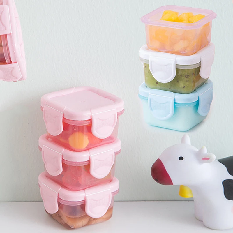 

3pcs Baby Feeding Bowl Sets Baby Learning Dishes Auxiliary Food Bowl Portable Sealed Storage Boxs Can Microwave