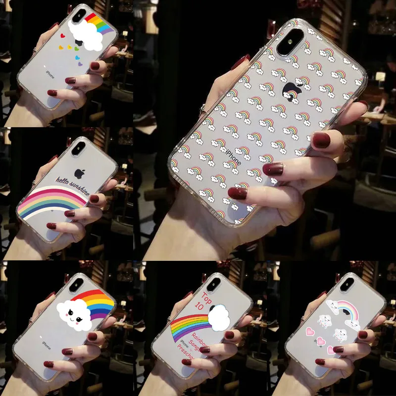Чехлы с надписью Love the Colors of rainbow для iPhone 6 6s plus 7 8 X XS max XR 11Pro MAX мягкий прозрачный