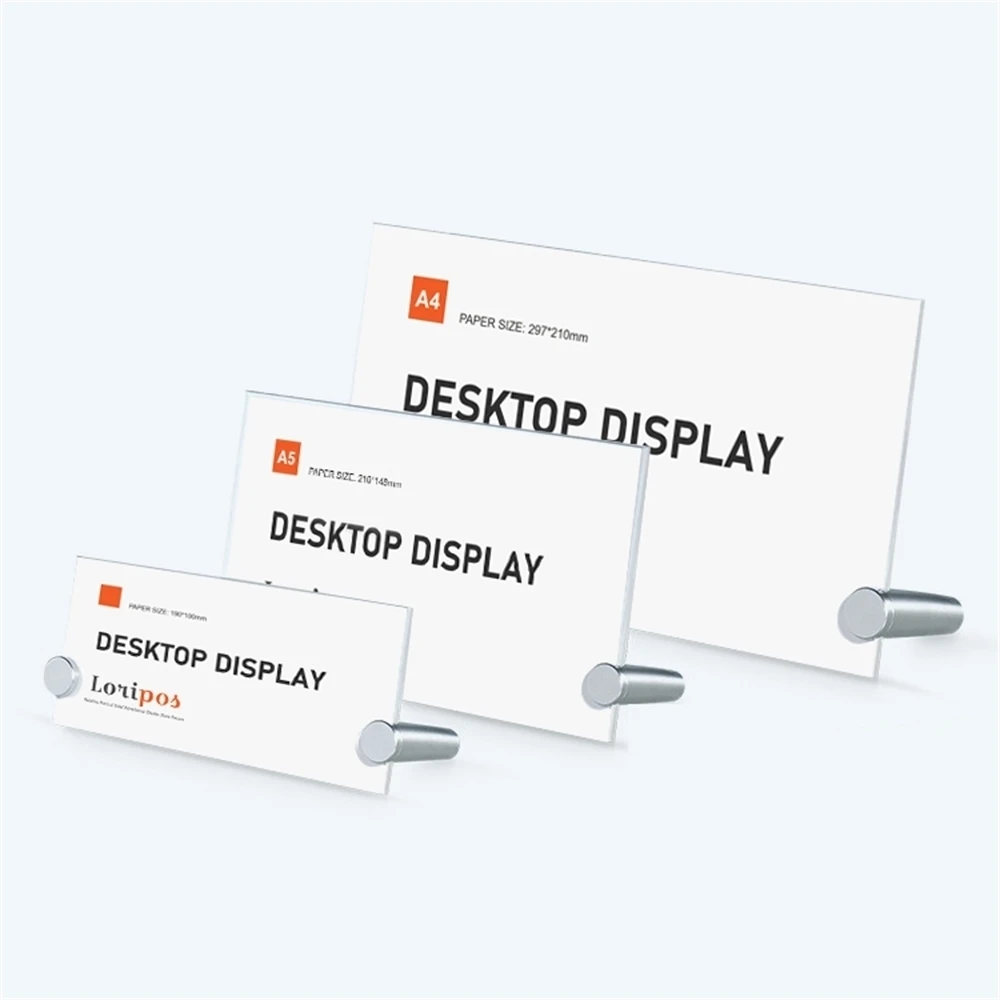 

Acrylic Sign Holder Desktop Display Holder Plastic Display Stand With Metal Screw Pole Suitable For Home Restaurant Offices Shop