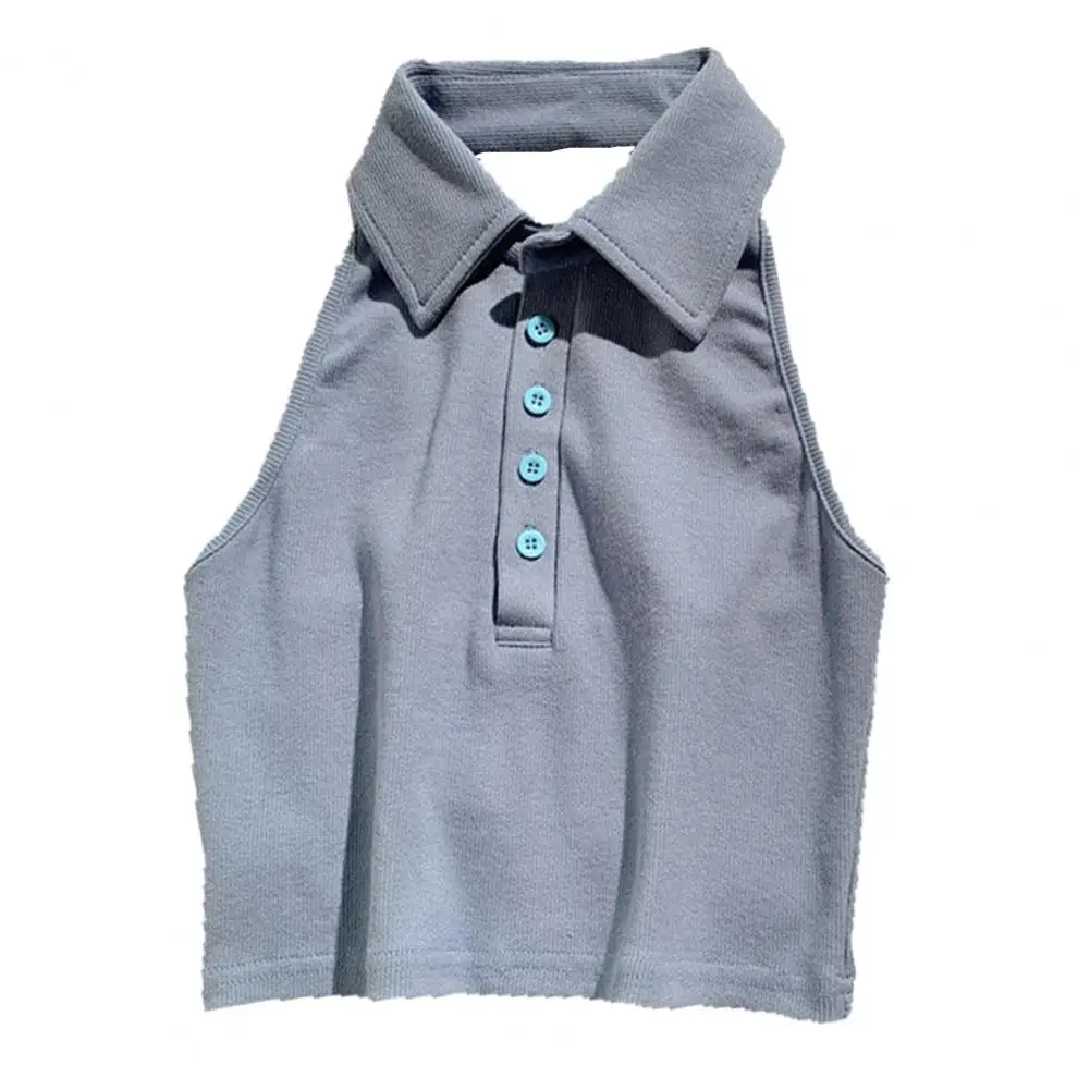 Для женщин с лямкой на шее солидные безрукавки жилеты Цвет без рукавов отложным