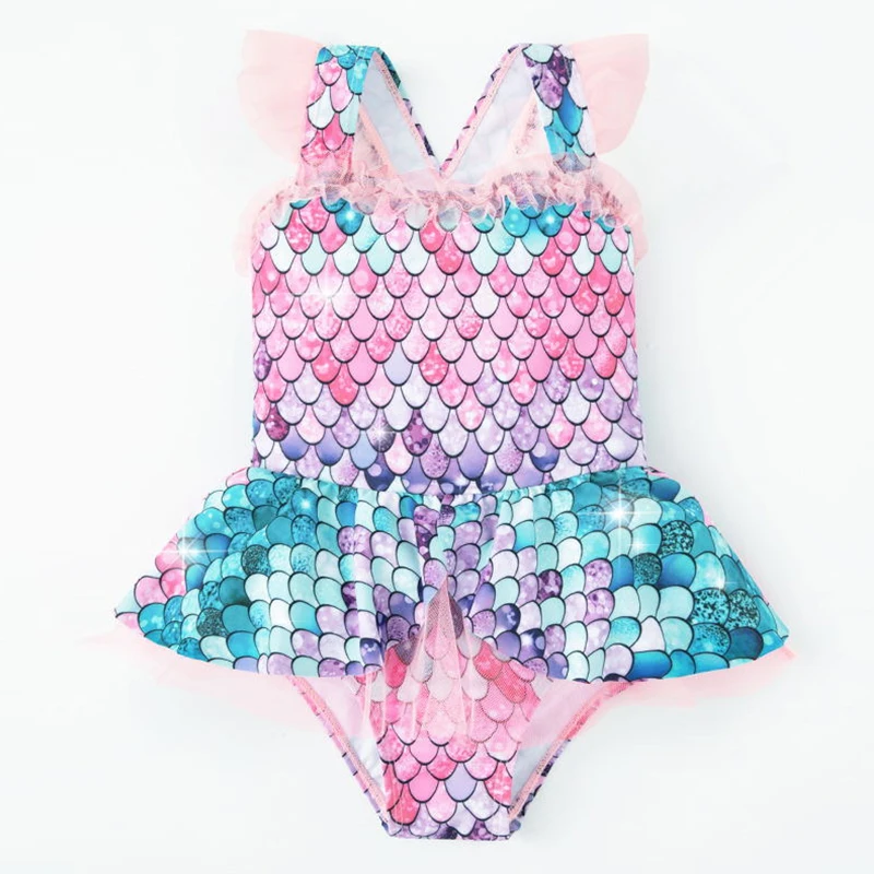 Toddler Baby Girls Swimsuit Swimwear Print Children One Piece Kids Beach Wear Summer Girl Clothes 3 To 8 Years |