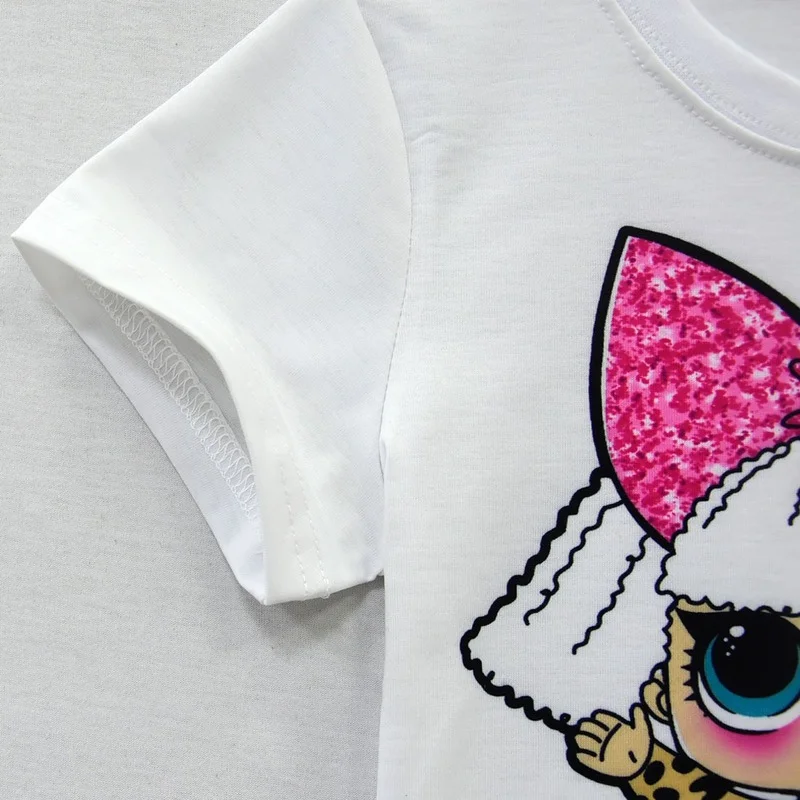 

Lol Surprise Doll Fashion Cartoon New Children's T-shirt Girls Round Neck Short-sleeved Short-sleeved T-shirt Summer Clothes